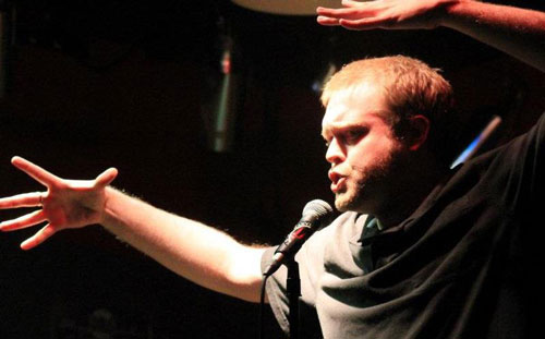 Stand up comedian DJ Dangler performing stand up comedy